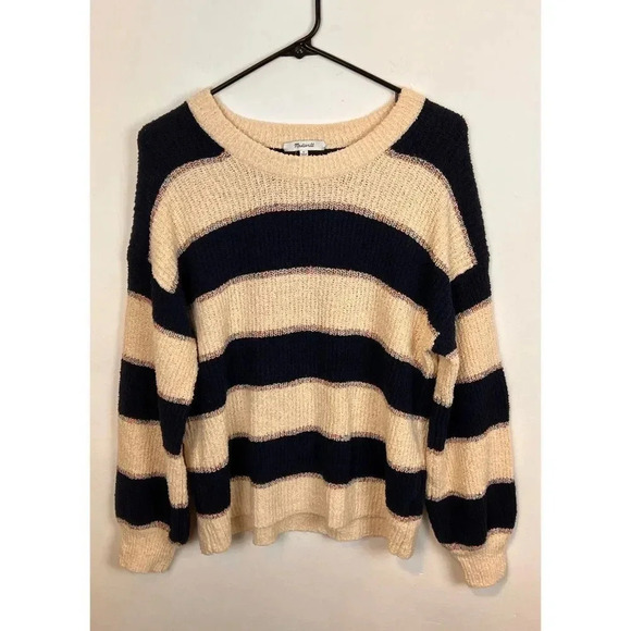 Madewell Striped Lakeville Pullover Sweater in Bone, Size S - Picture 14 of 14